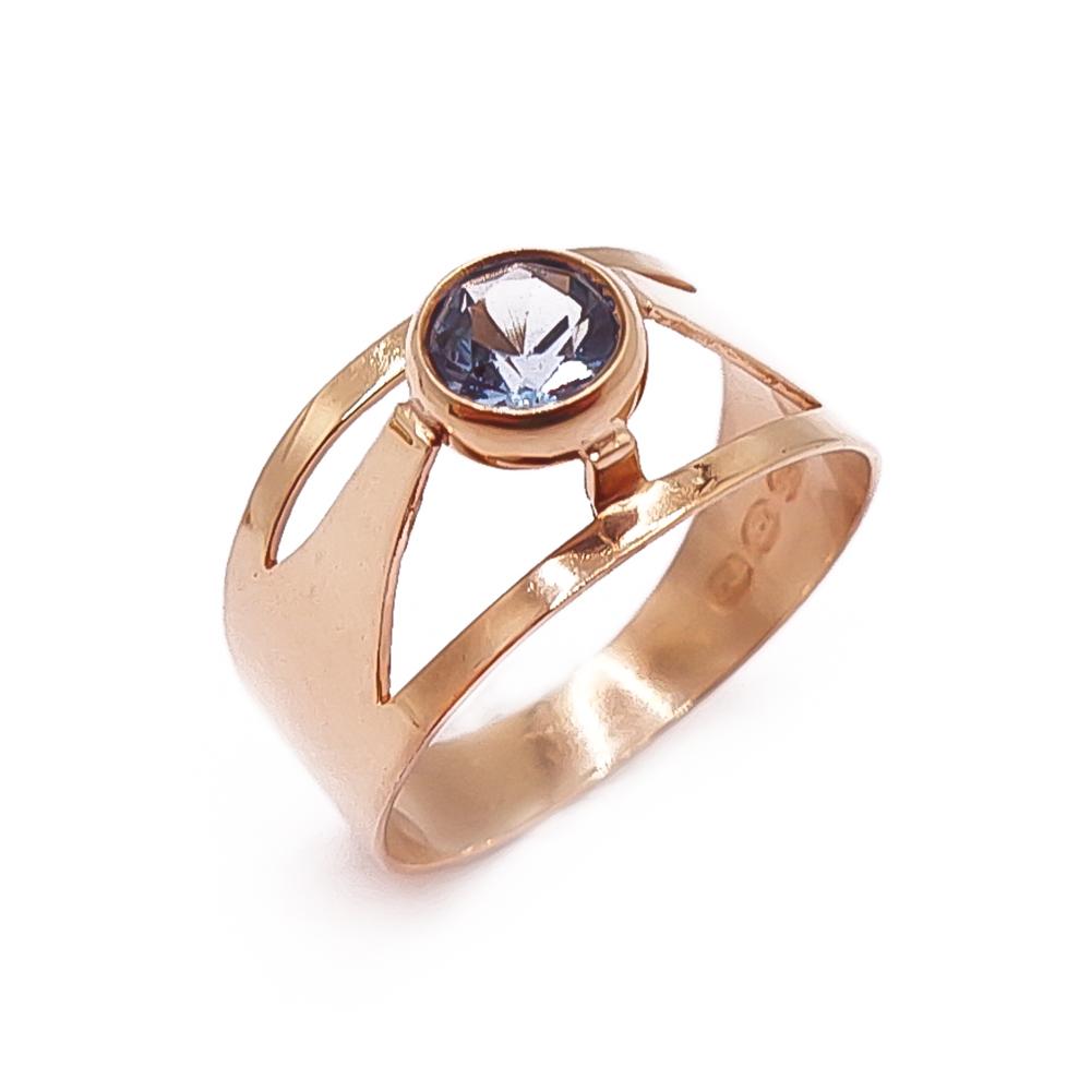 Kultainen sinikivinen sormus 16mm v.-72 #0