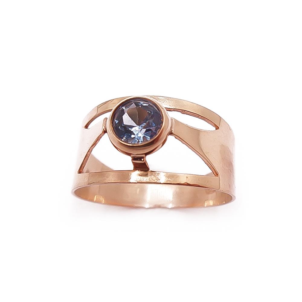 Kultainen sinikivinen sormus 16mm v.-72 #1