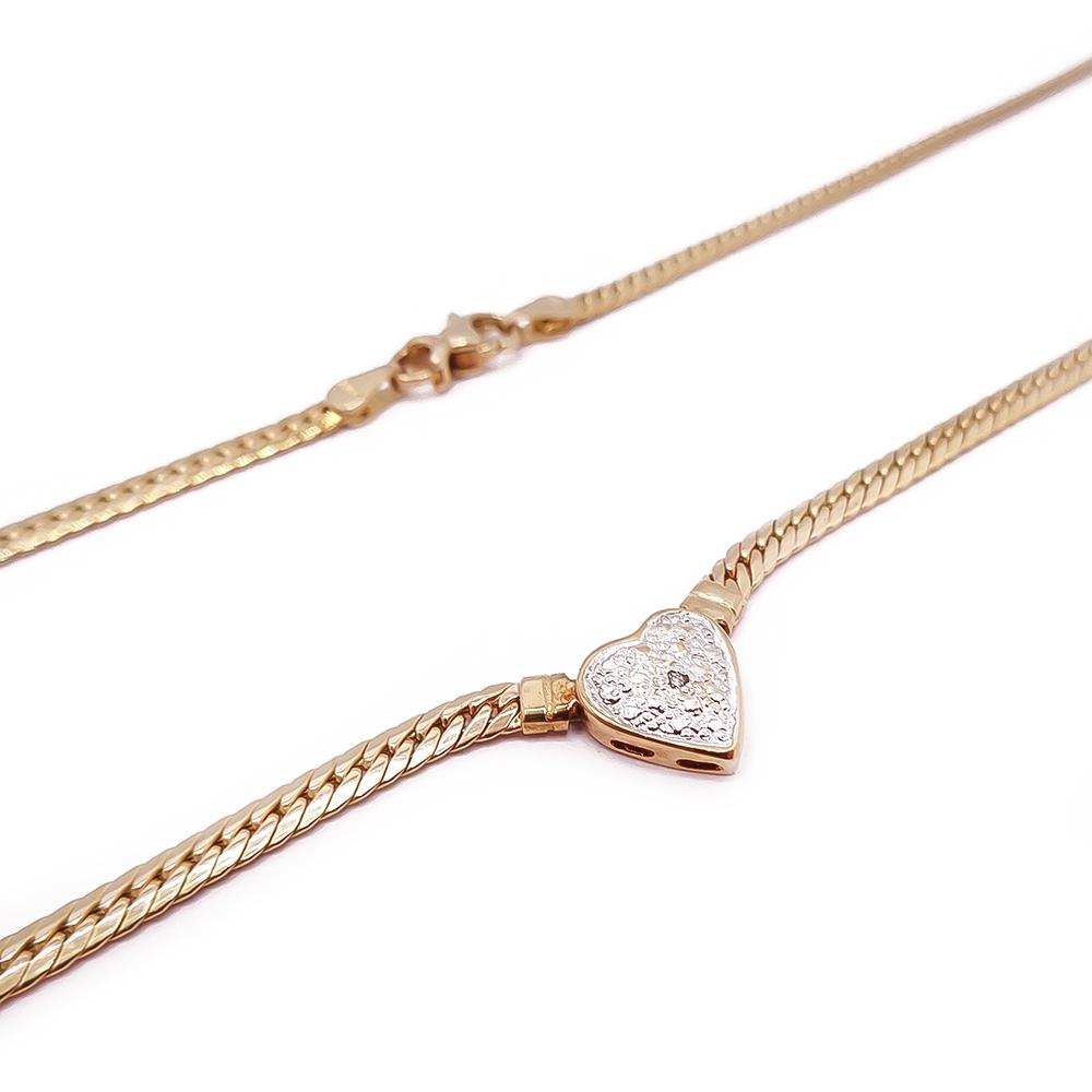 Kultainen sydäntimantti kaulakoru 45cm 0,005ct #2