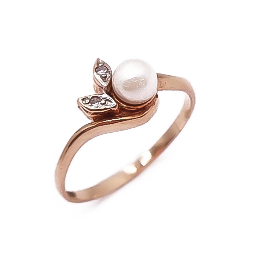 Kultainen helmi-timanttisormus 0,01ct 16,5mm #0