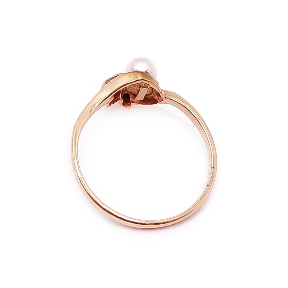 Kultainen helmi-timanttisormus 0,01ct 16,5mm #2