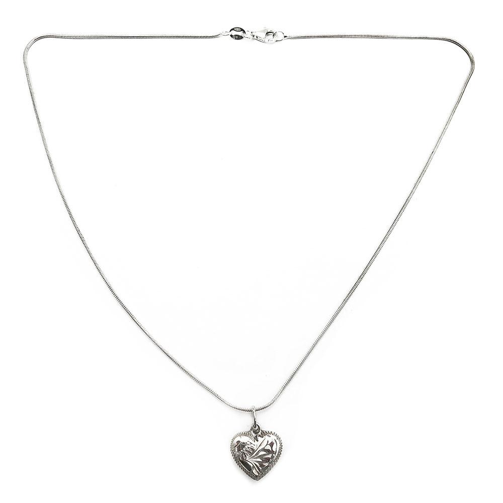 42,5cm käärmeketju kuvioidulla sydänriipuksella #1