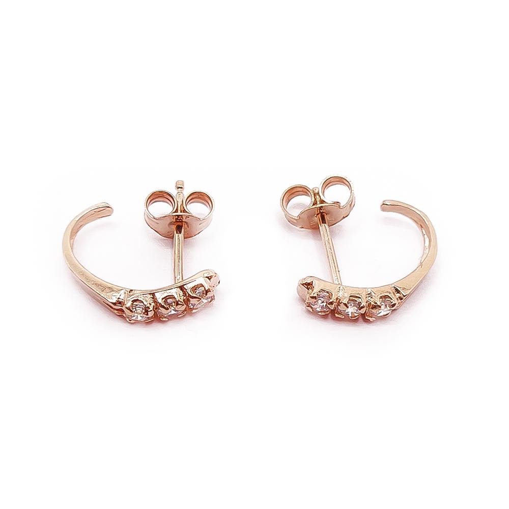 Kultaiset rivizirkonia korvakorut #1