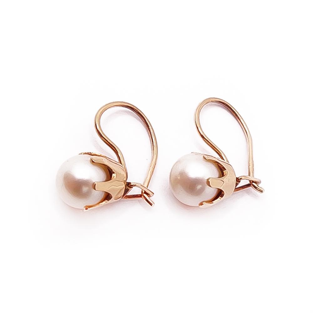 Kultaiset helmikoukku korvakorut #1