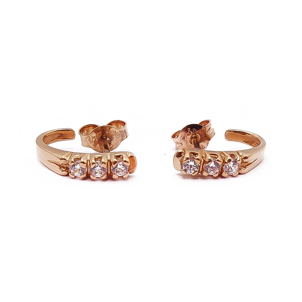 Kultaiset rivizirkonia korvakorut #0