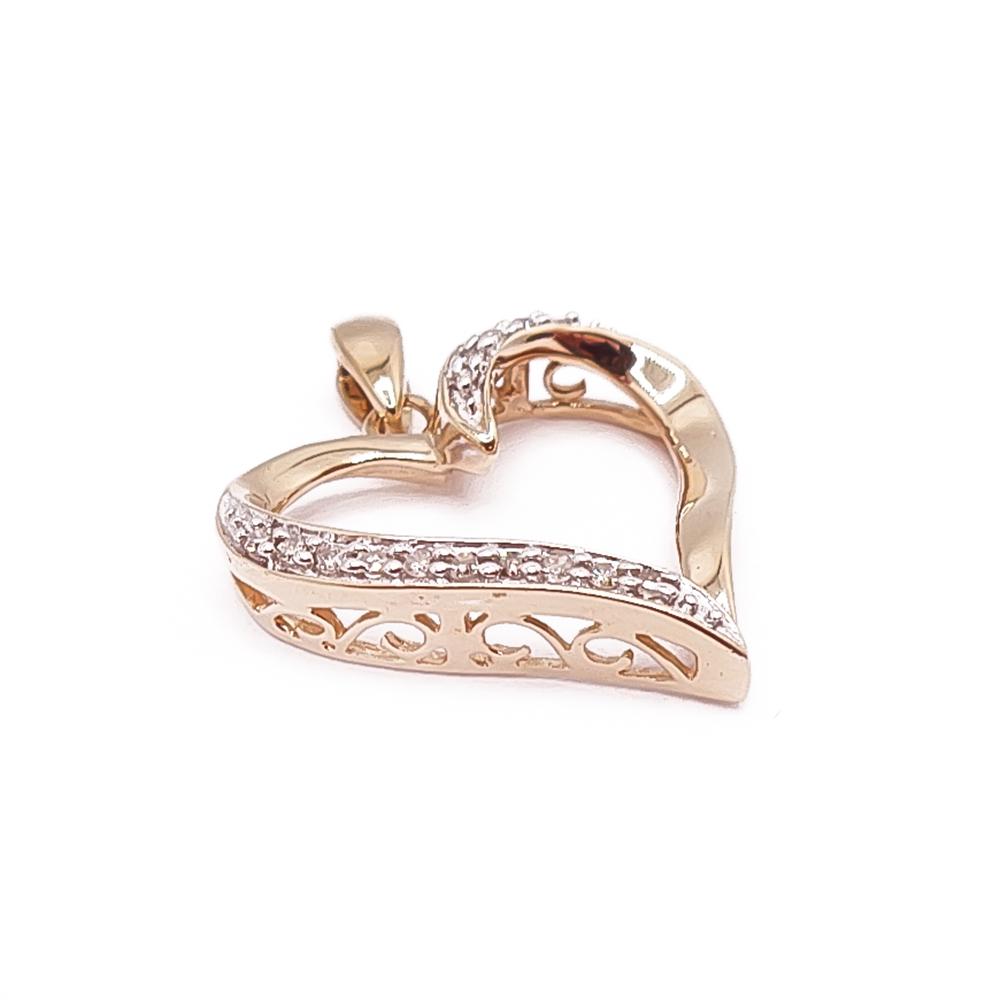 Kultainen sydänriipus timanteilla 0,16ct #1