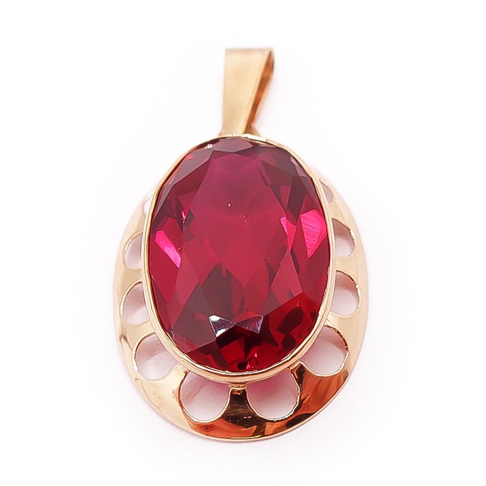 Kultainen punakivinen riipus #0