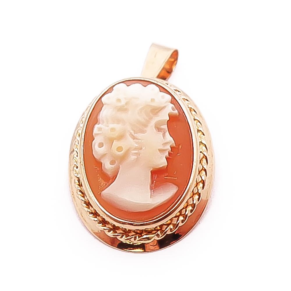 Kultainen Camee-riipus/rintaneula #0