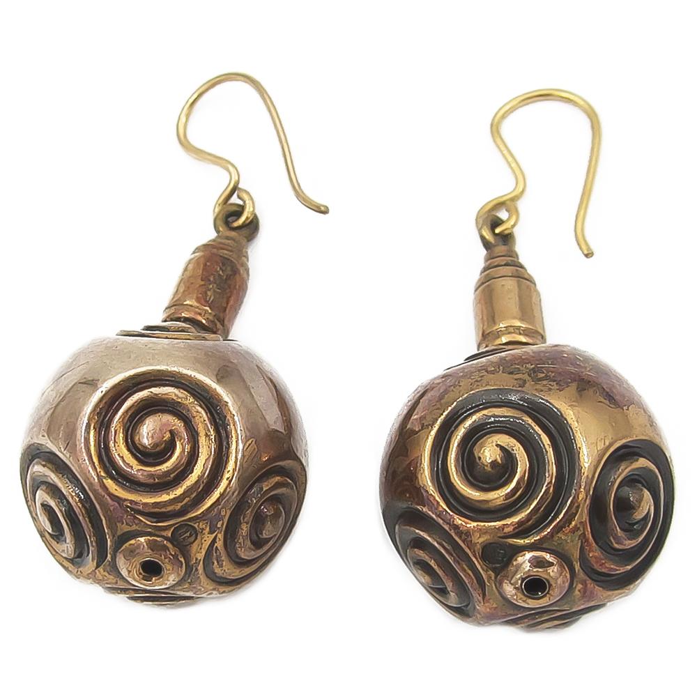 Kalevala Koru Halikon spiraalipallo korvakorut koukulla, pronssi #1