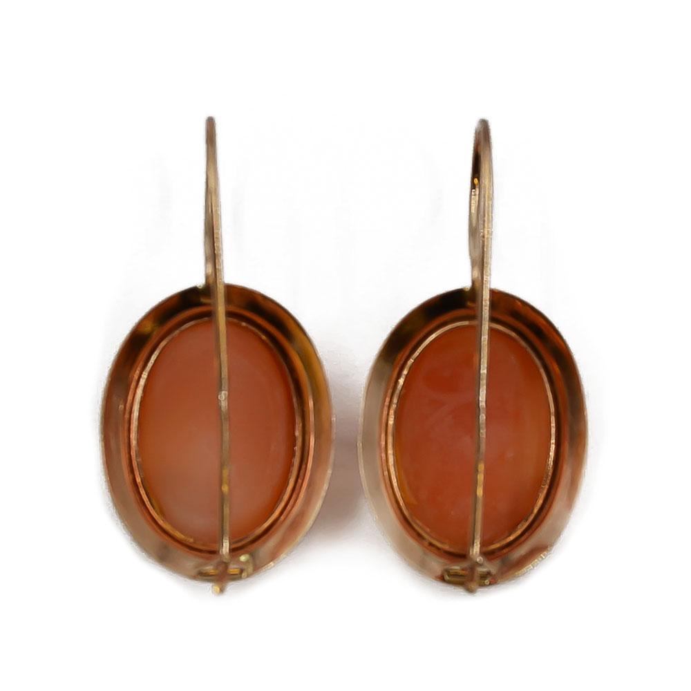 Kultaiset Camee korvakorut roikkuvat #2