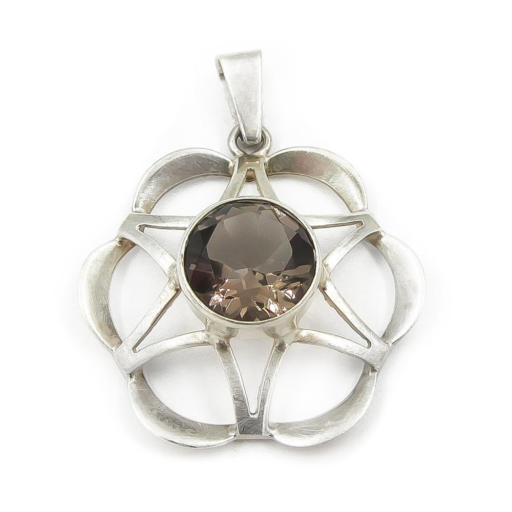 Hopeinen kivi riipus #0