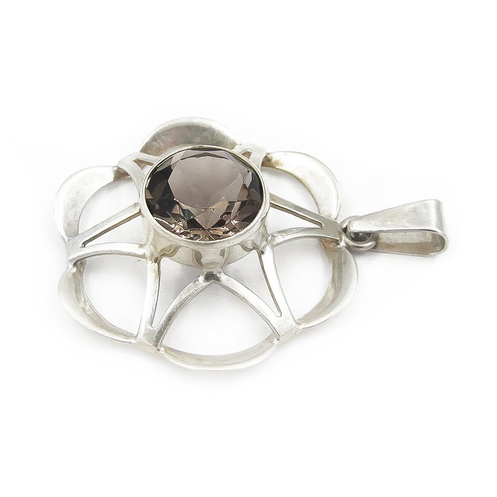 Hopeinen kivi riipus #1