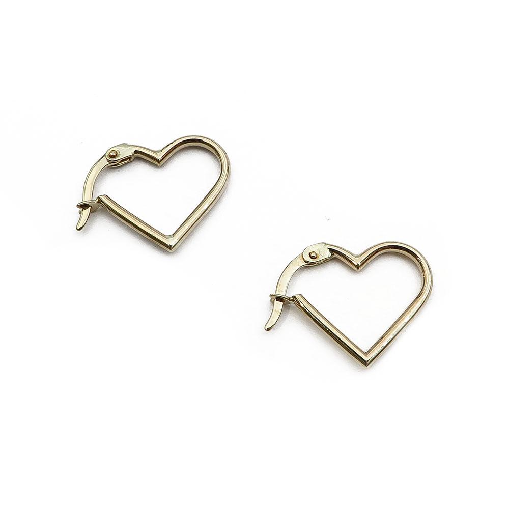 kultaiset sydän korvarenkaat  KJ #0