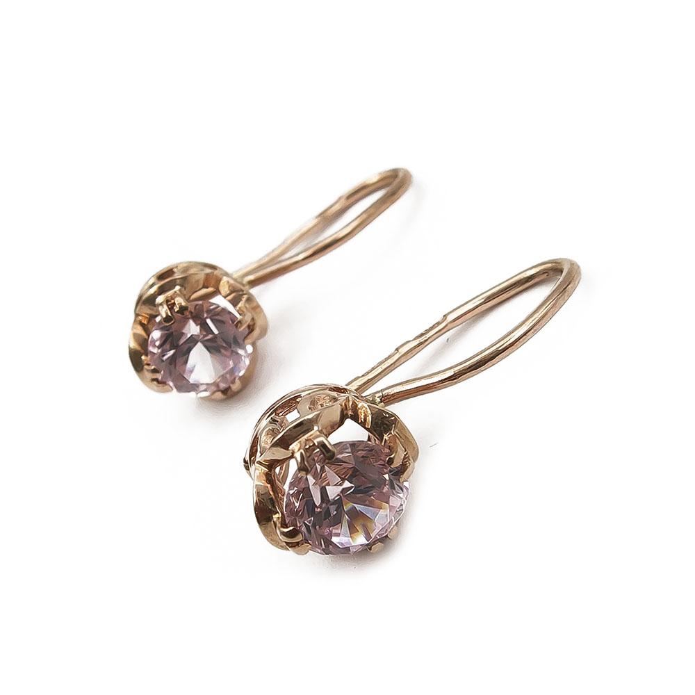 Vaalenpunakivelliset venäläiset korvakorut #0