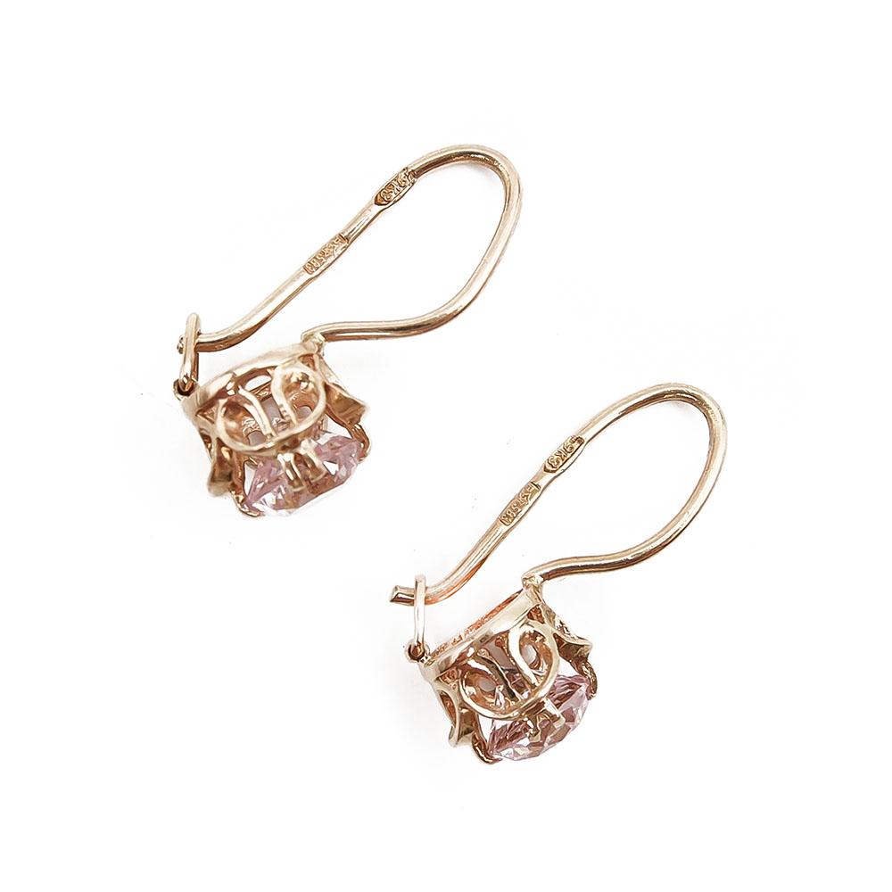 Vaalenpunakivelliset venäläiset korvakorut #1