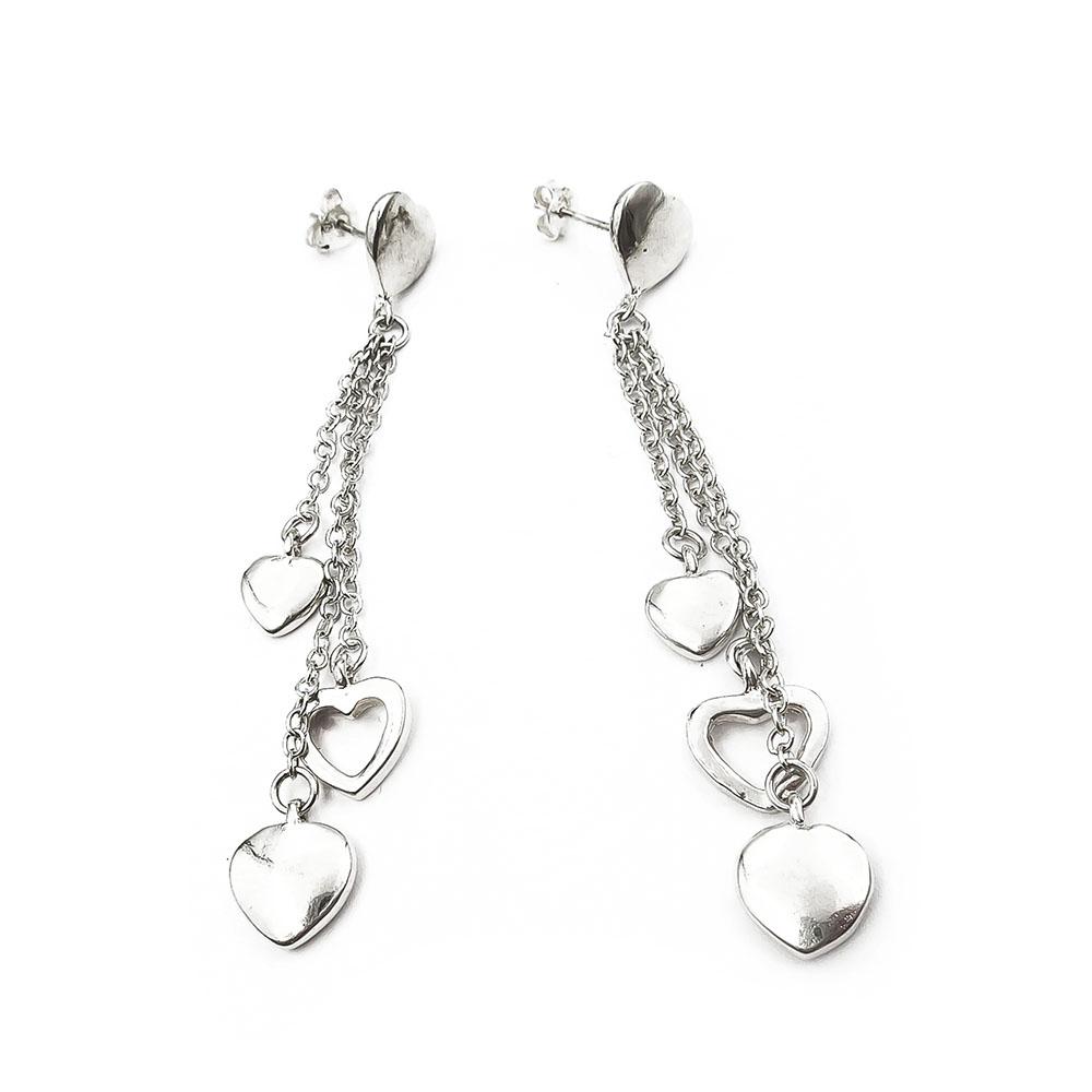 Hopeiset sydänketjukorvakorut #0