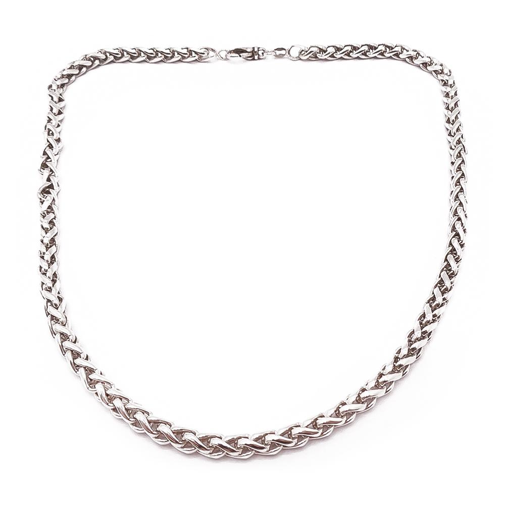 Hopeinen palmier kaulakoru 45cm #0