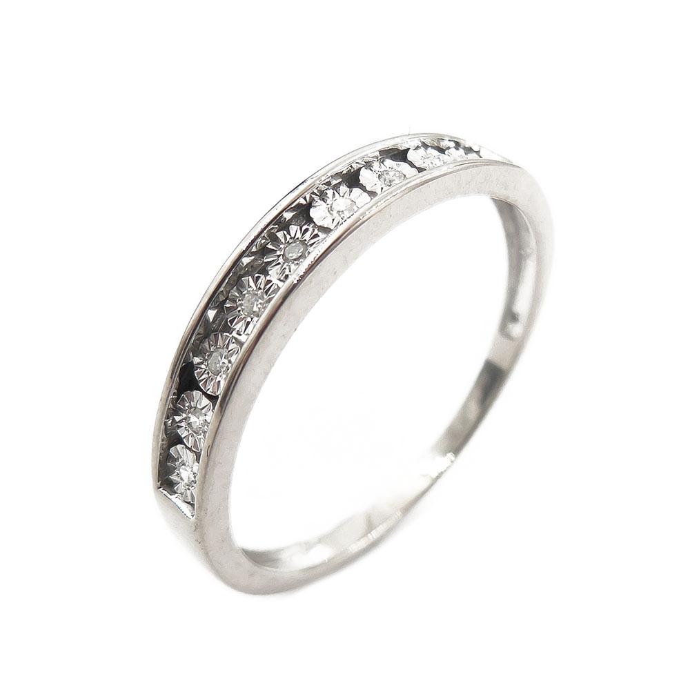 Valkokultainen timanttisormus,19,25mm,Tim. 0,04ct #0