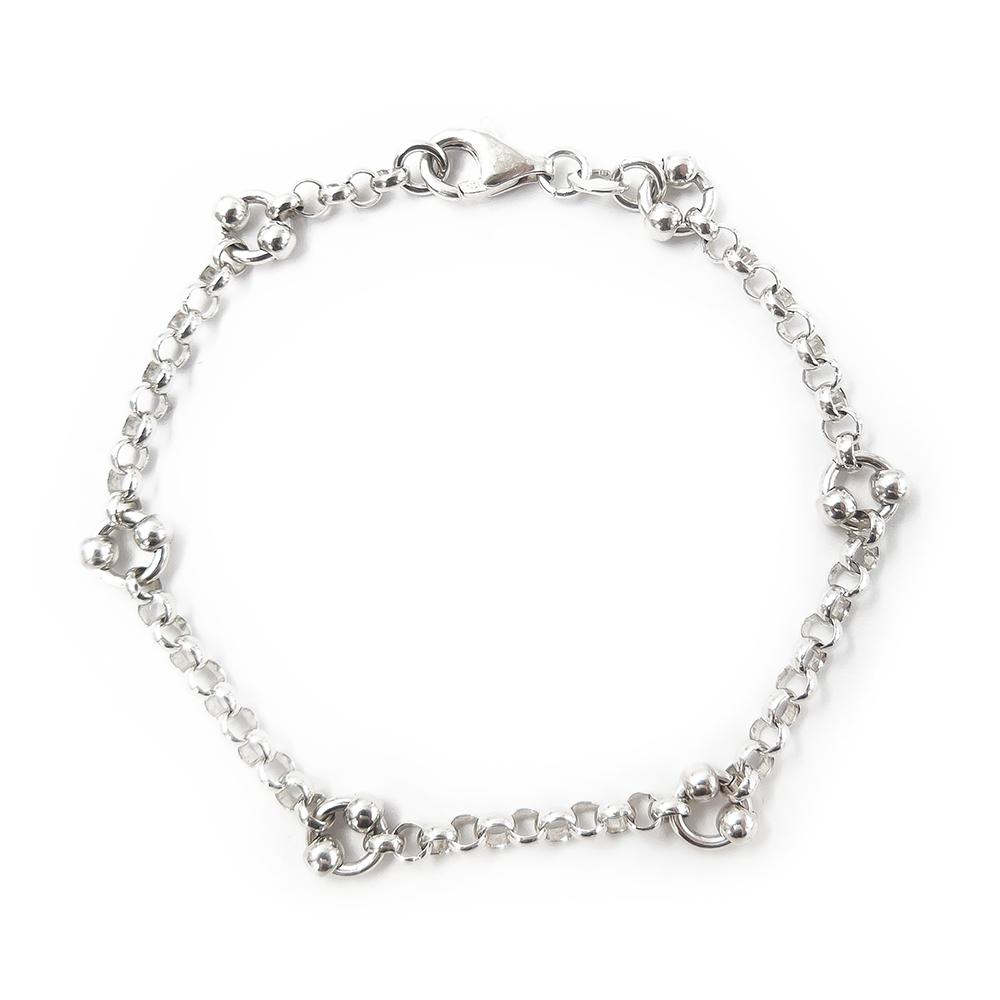 Hopeinen papuranneketju,18cm #0