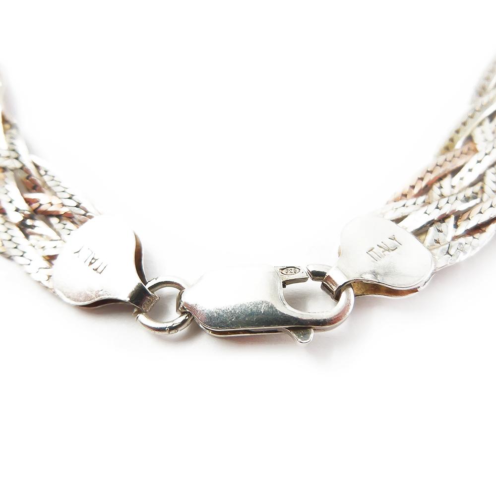 Hopeinen ranneketju, letitetty,20 cm #1