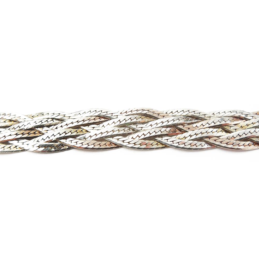 Hopeinen ranneketju, letitetty,20 cm #3