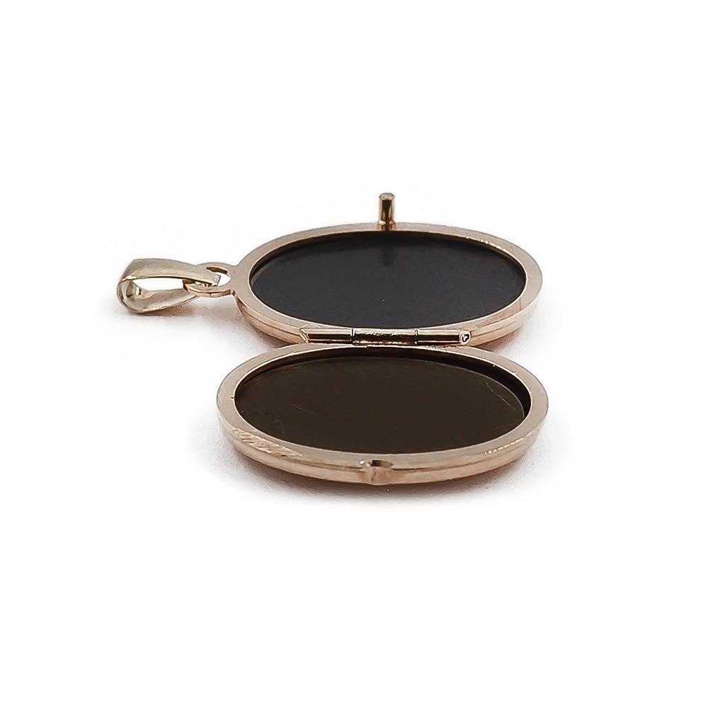 Kultainen kukkaköynnöskuvioitu medaljonki11x15mm #1