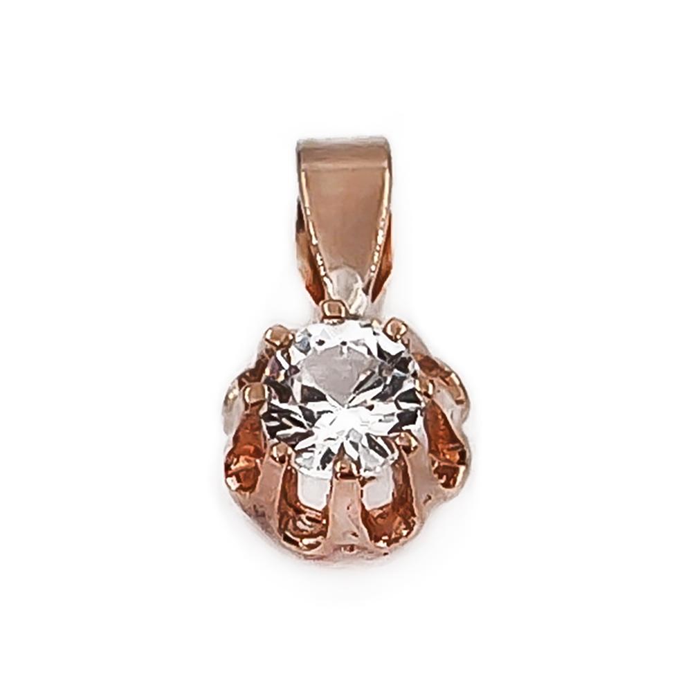 Kultainen siro zirkoniariipus kruunuistutuksella #0