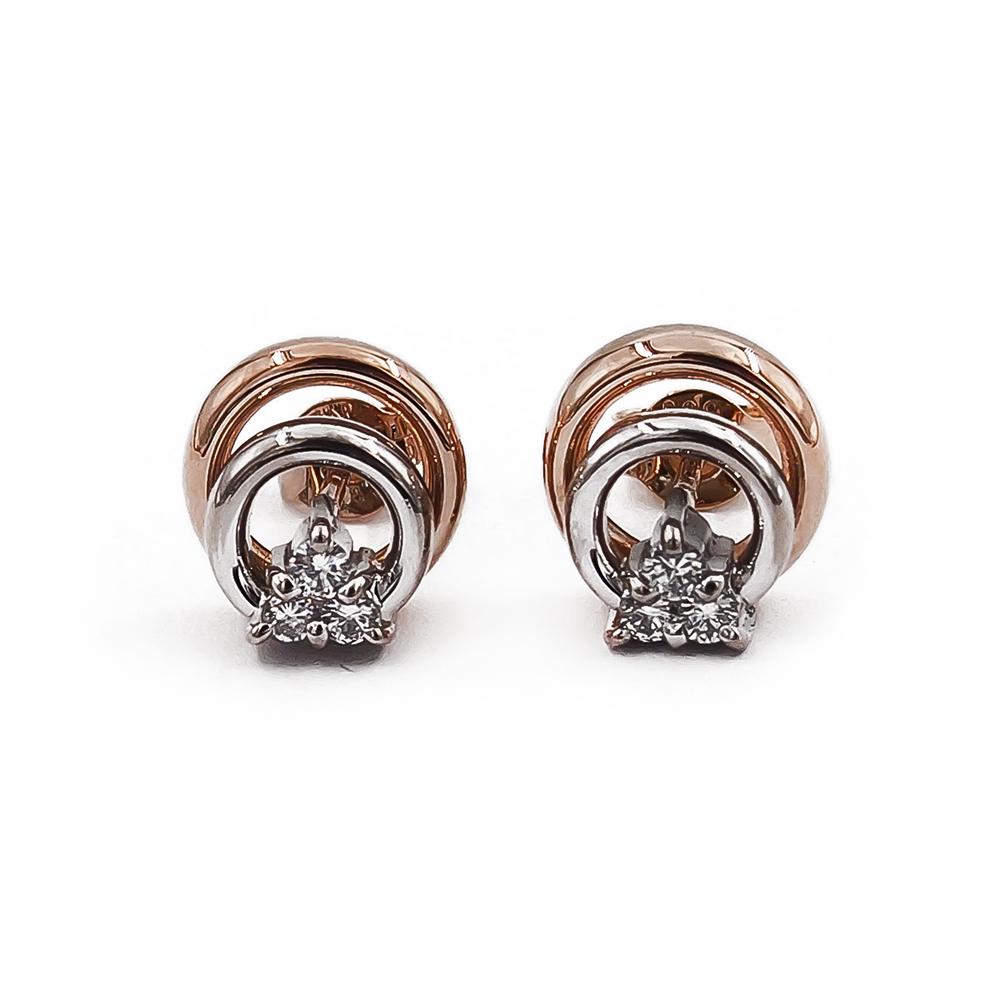 Kultaiset Ailion kk-vk timanttikorvakorut tappi 3+3x0.045ct Einari Ailio #0