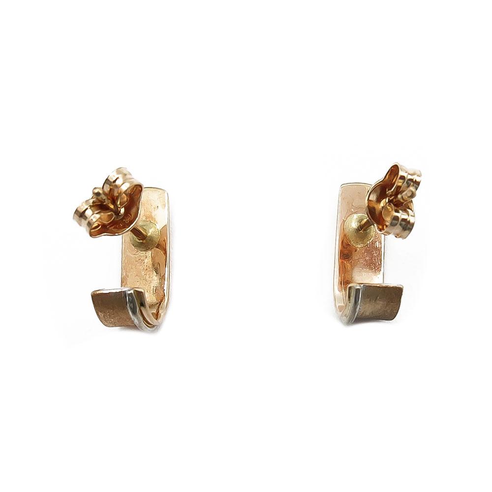 Kaarevat korvakorut valkokultaisilla yksityiskohdilla #2