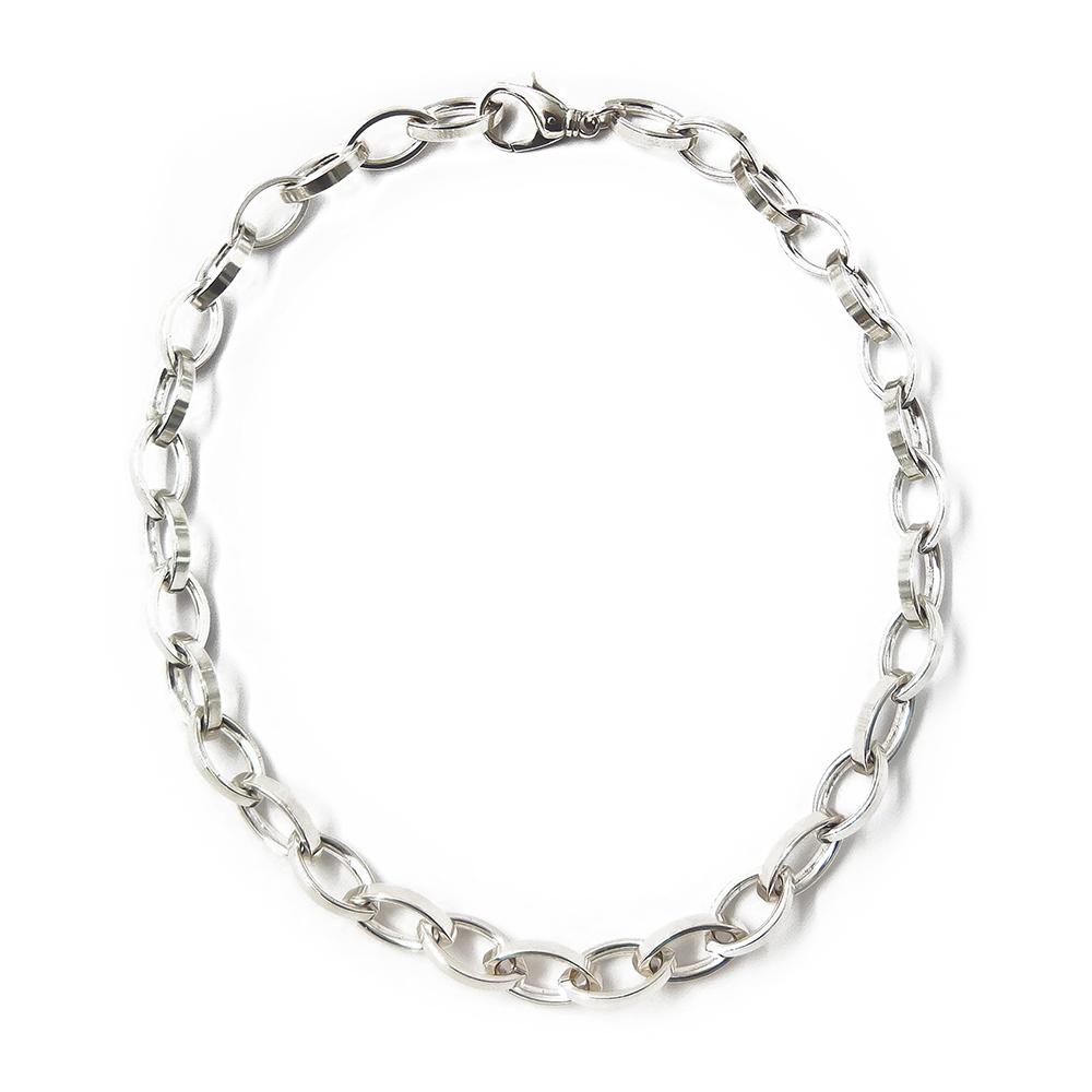 Hopeinen kaulaketju,45,5cm #0