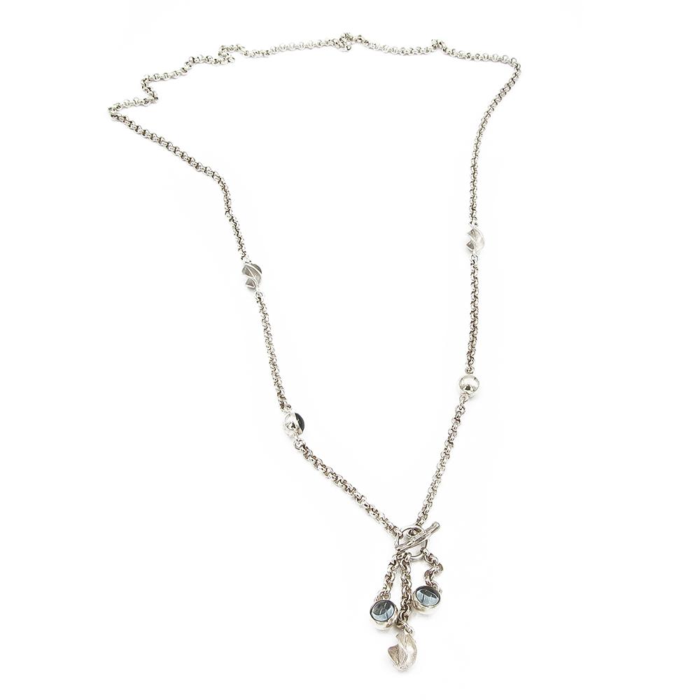 Hopeinen kaulakääty pituus 84cm #0