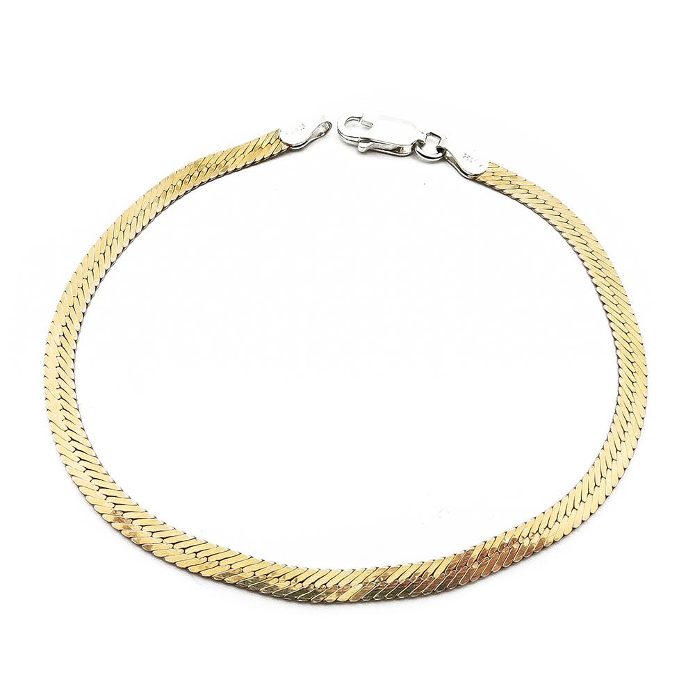 Kullattu hopeinen litteä rannek.18,5cm lev.3mm #0