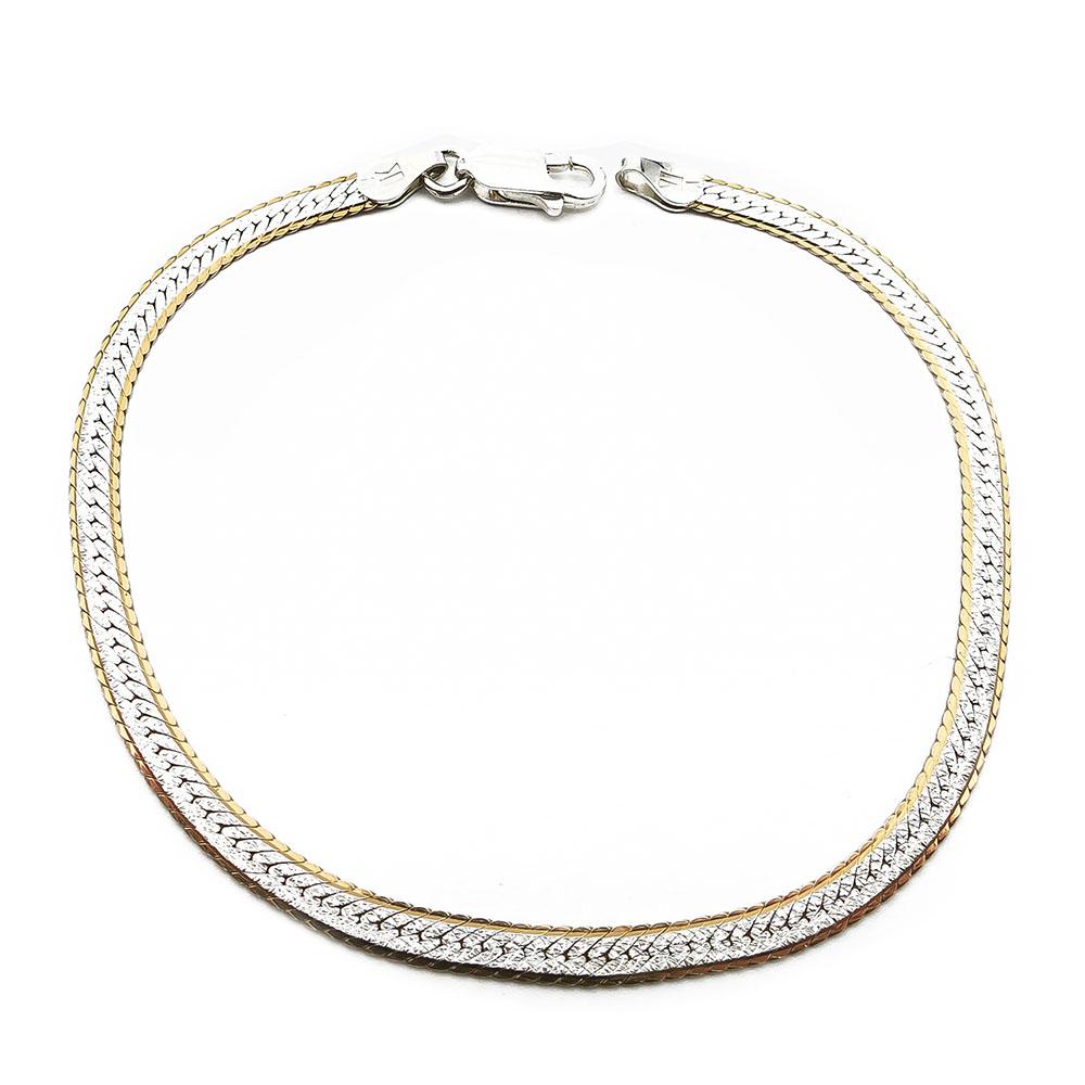 Kullattu hopeinen litteä rannek.18,5cm lev.3mm #1