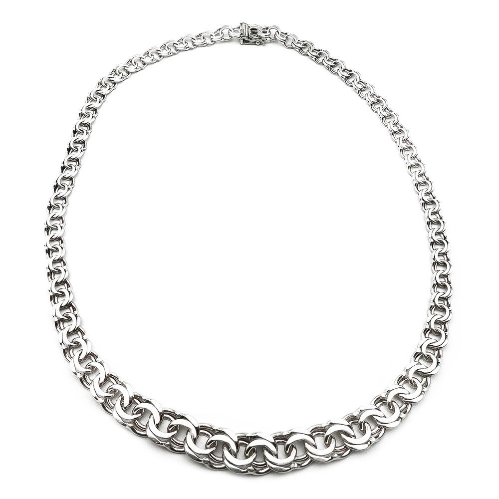 Näyttävä levenevä Bismarck kaulak. 50cm hopea #0