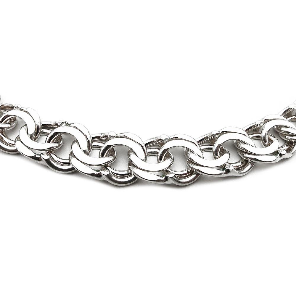 Näyttävä levenevä Bismarck kaulak. 50cm hopea #2