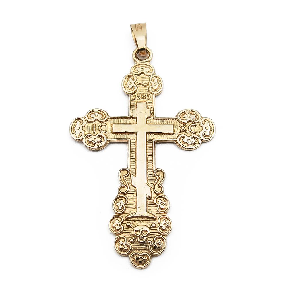 Kultainen ortodoksi risti- riipus #0