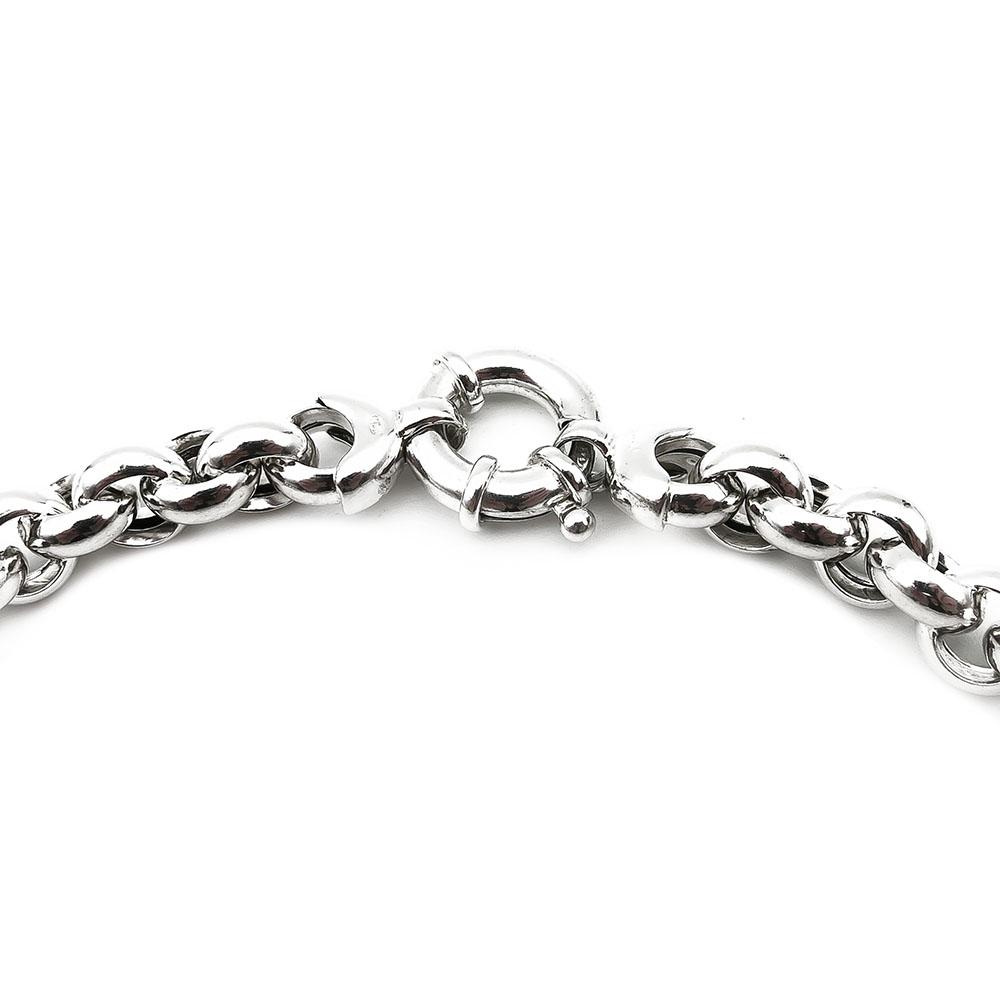 Hopeinen papuketju 45cm marinolukolla lev.9mm #1