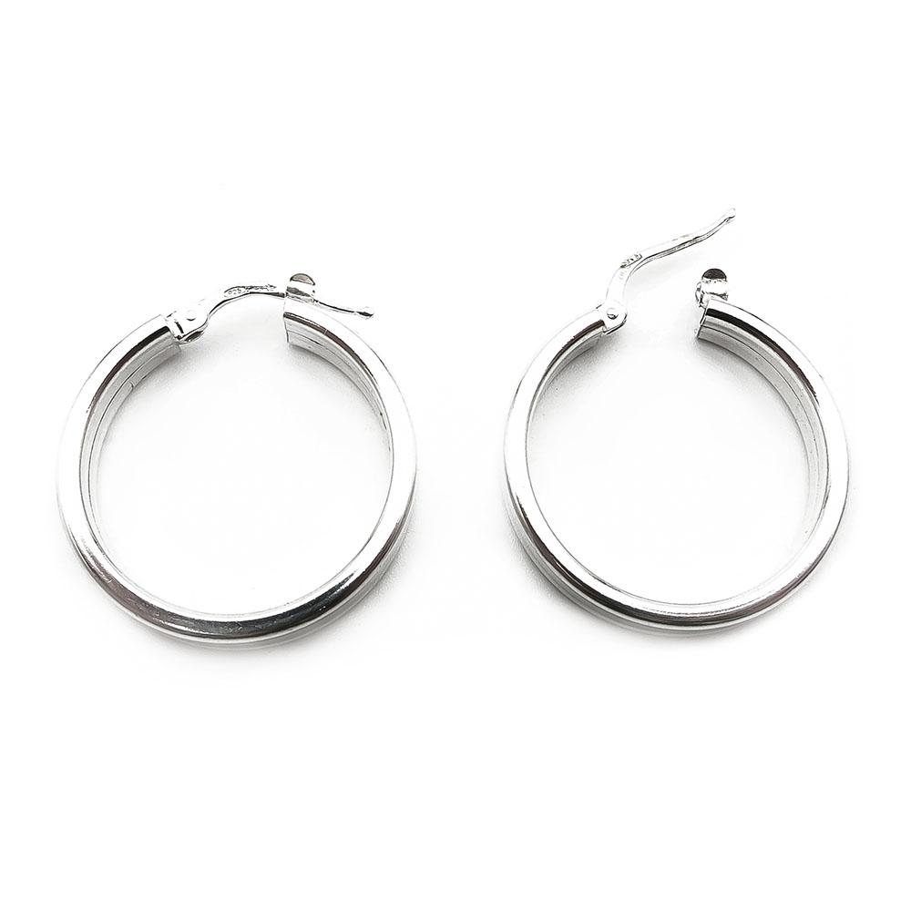 Hopeiset korvakorut saranalukolla 5x25mm #1