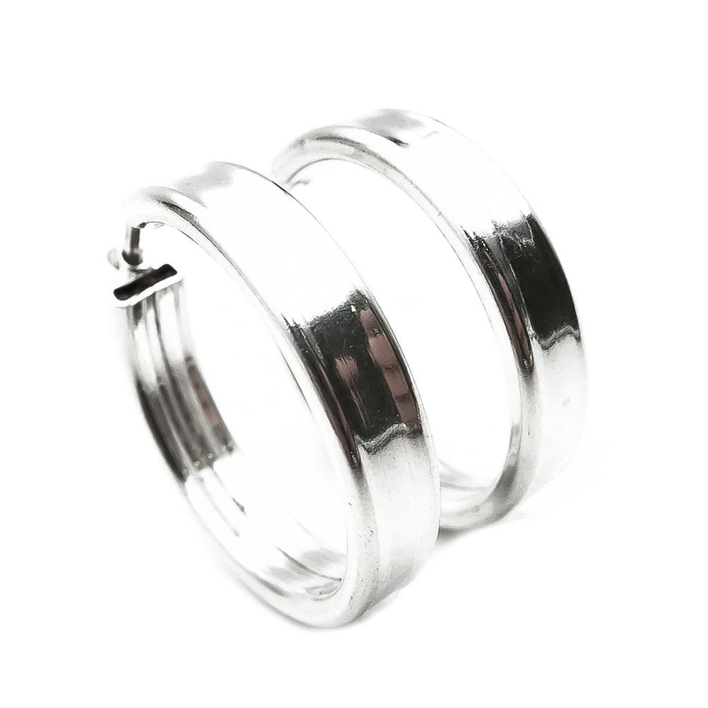 Hopeiset korvakorut saranalukolla 5x25mm #0