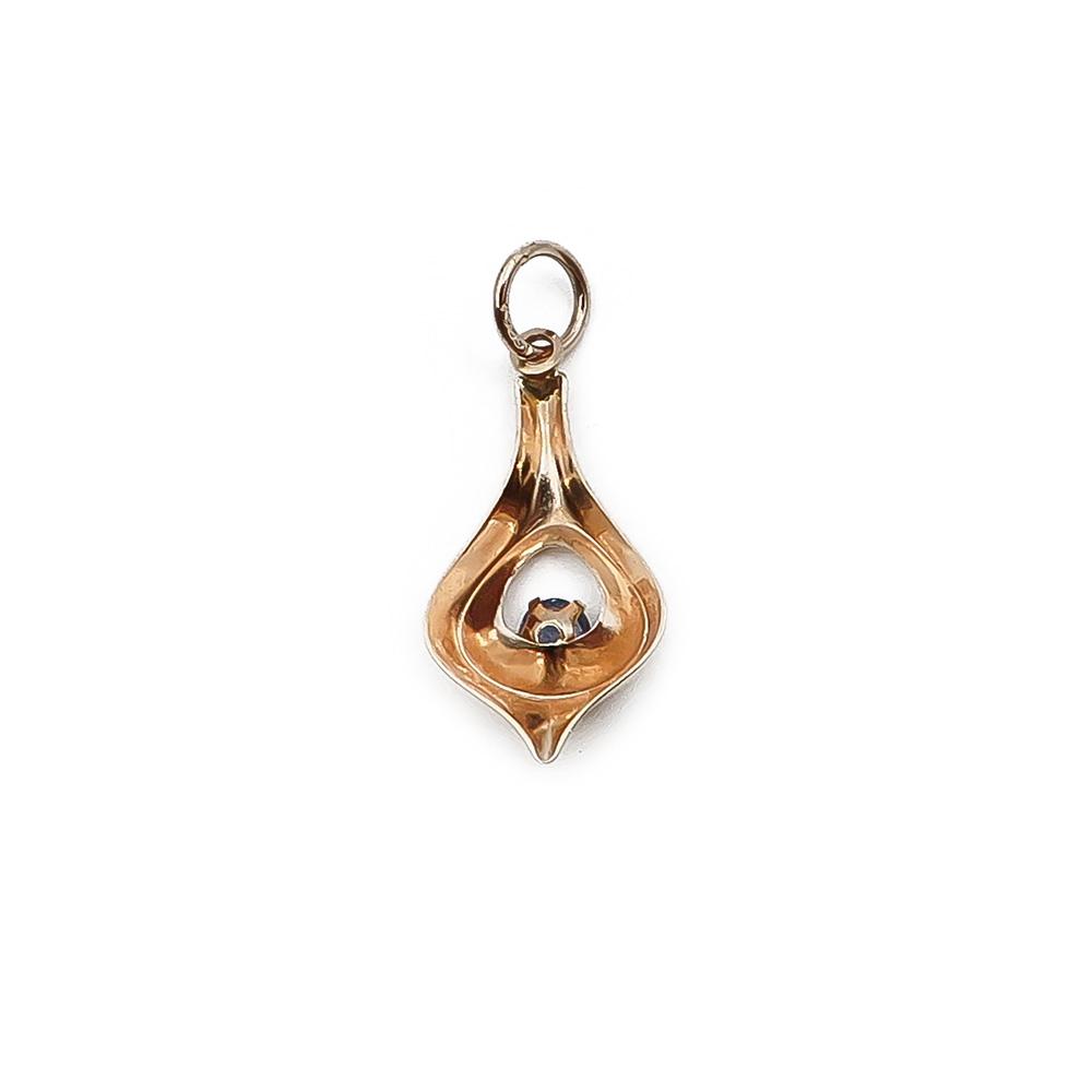 Kultainen pisara sininen riipus #2