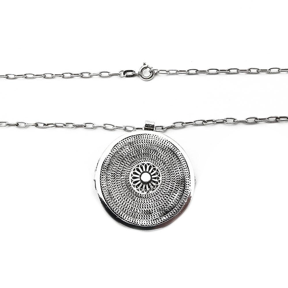 Hopeinen filigraani turkoosiriipus 60cm #1