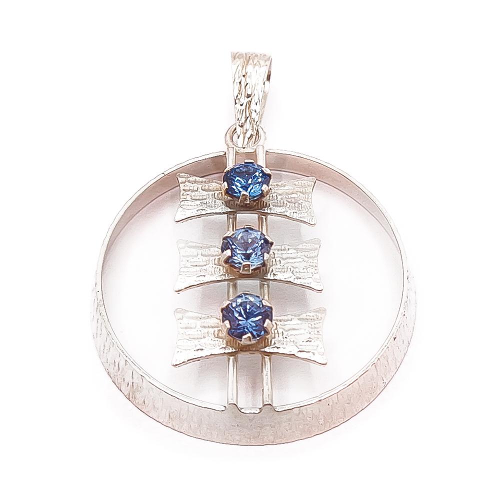 Hopeinen sinikivinen riipus v.-70 #0