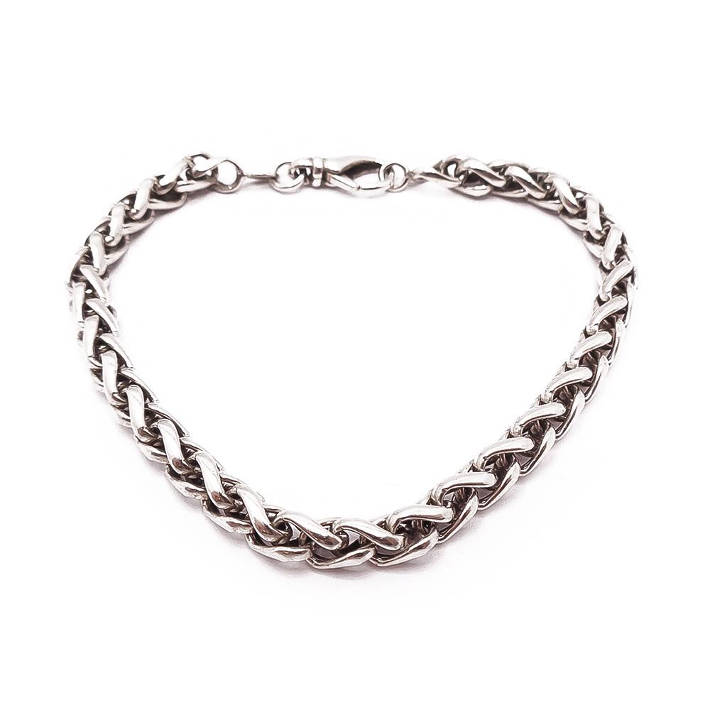 Hopeinen tähkä-ranneketju 19,5cm #0