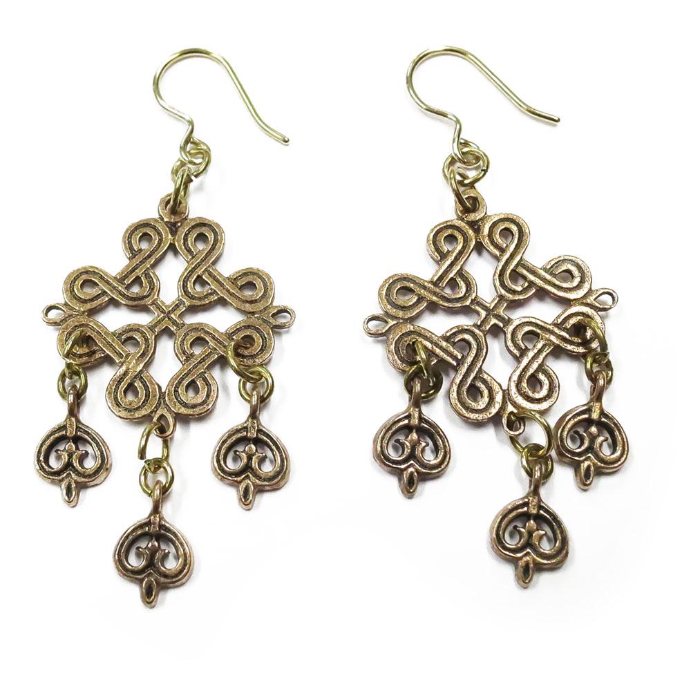 Kalevala Koru Karjalainen nauhapunos korvakorut, pronssi #0