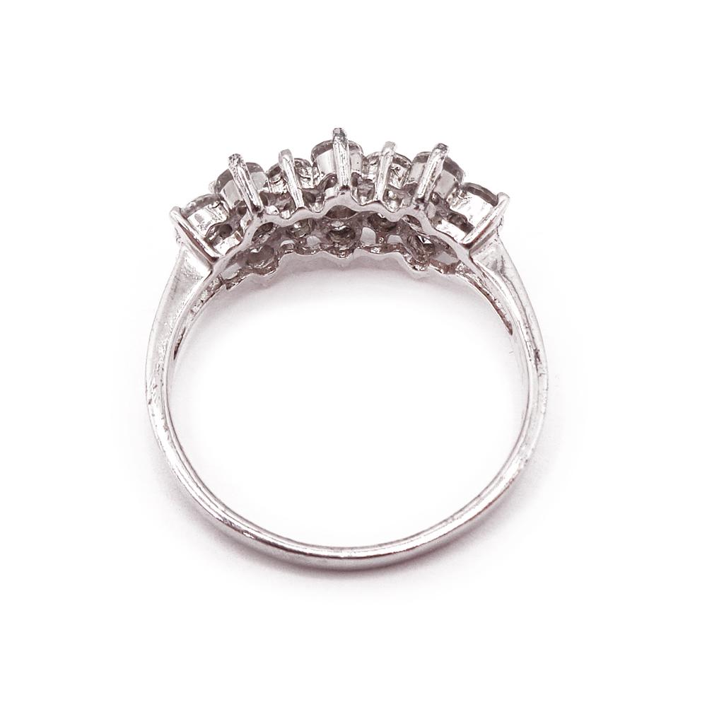 Hopeinen CZ sormus 19mm #2