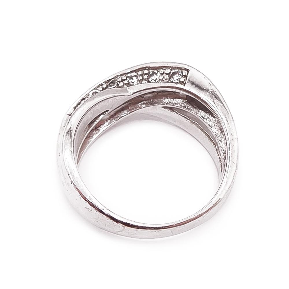 Hopeinen cz sormus 19mm #2