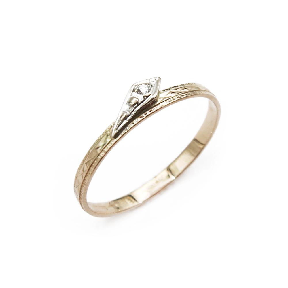 Timanttileikattu sormus 0,01ct timantilla, koko 17,5 #0