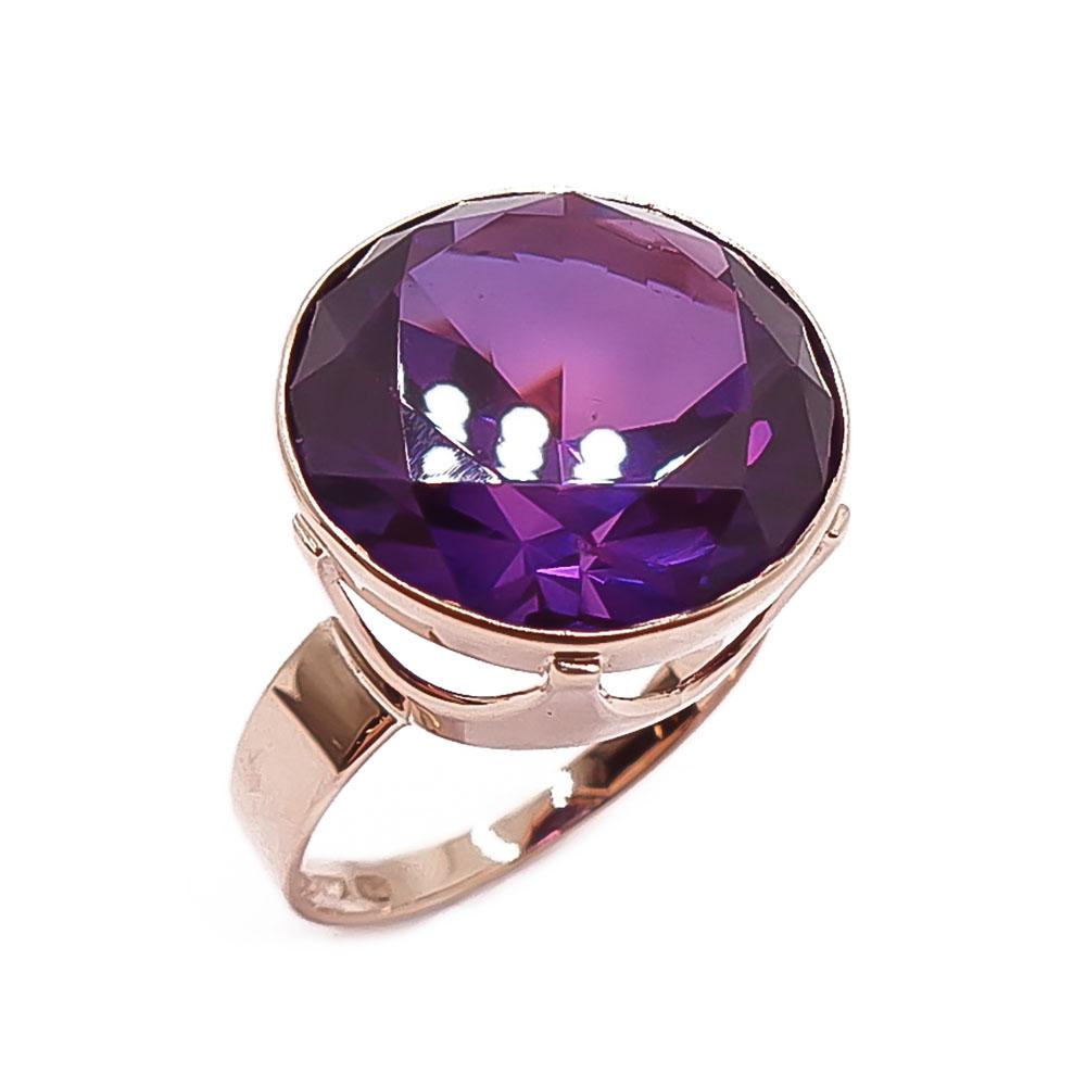 Kultainen lilakivinen sormus 19-mm v.-63 #0