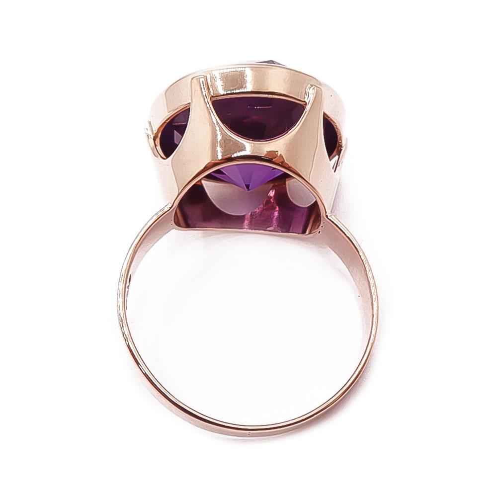 Kultainen lilakivinen sormus 19-mm v.-63 #2