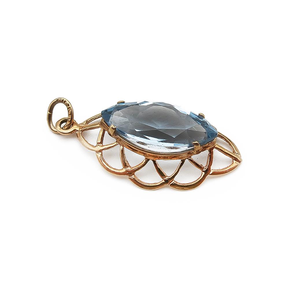 Kultainen riipus, sininen kivi #1